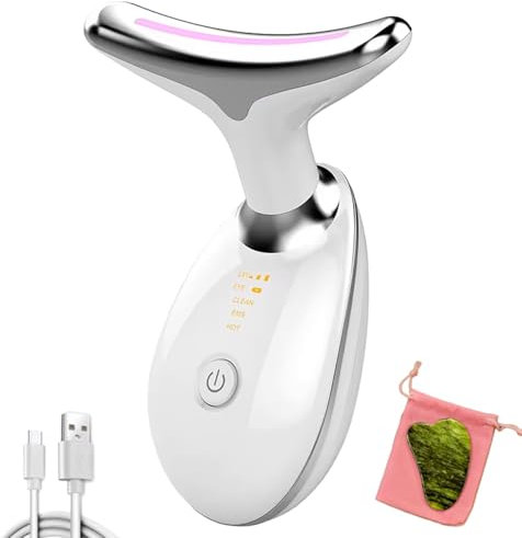 True Health Electric Face Massager with Gua Sha – Rechargeable Face Lifting Device with 3 Modes & 7 LED Light Colours, Gua Sha Sculpting Tool for Anti-Aging, Skin Firming & Relaxation