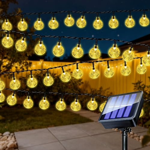 Xcdhemde® Guirnaldas Luces Exterior Solar-7M/50LED, Solar Lights Outdoor, 8 Modos IP65 Impermeable Para Decorar Jardines, Adecuado para Jardines, Patios, Terrazas, Fiestas, Bodas