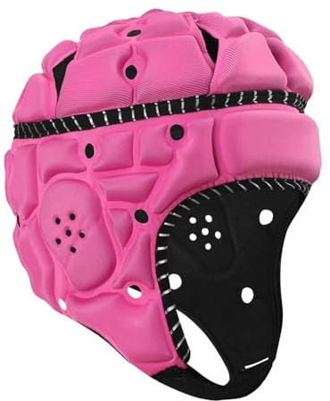 Topeter Ultra-Light Rugby Helmet with Reflective Strips, Protective Soft Shell Cap for Football & Field Sports Pink