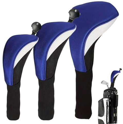 Pruojhw Set di 3 custodie protettive per mazze da golf, a collo lungo, per uomini e donne, appassionati di sport & Driving Range