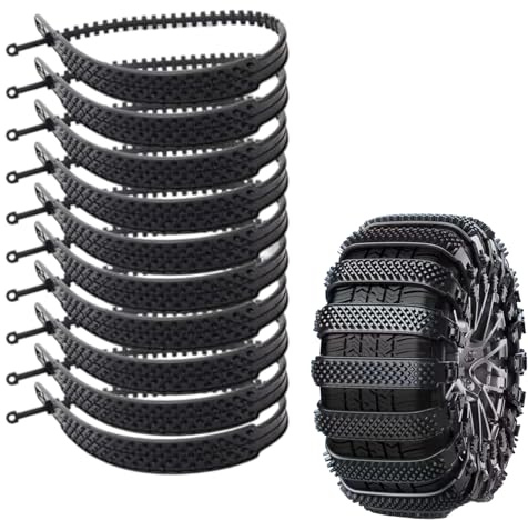Snow Chains for Cars, 10PCS Anti Skid Car Tire Chain, Non Slip Anti Snow Chains Cars Wheel Tyre Chain for Snows, Universal Adjustable Winter Emergencys Snows Cable Tie Grips, fors Truck SUV