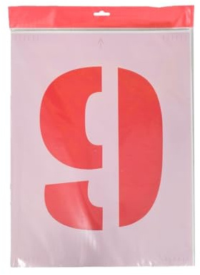 0-9 Number Stencil Kit - 250mm Character Height, Flexible Scratch-Resistant Polyester, Spacer Marks for Easy Alignment, Reusable for Signage, Craft & DIY Projects