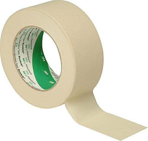 3M 201E General Use Masking Tape, 36 mm x 50 m, Beige (Pack of 6)