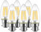 LVWIT Lampadina Filamento LED B22, Forma Candela C35, 4W equivalenti a 40W, 470Lm, Luce Bianca Calda 2700K, Mini Globo, Consumo Basso, Risparmio Energetico, Non dimmerabile - Pacco da 6 Pezzi