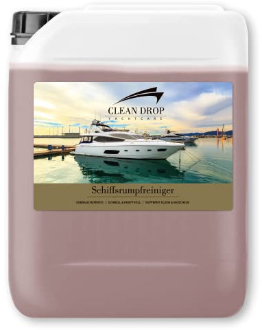 ABACUS® Bootsreiniger, Schiffsrumpfreiniger, Schiffsreiniger, Bootsrumpfreiniger, Yachtreiniger, Unterwasserschiffreiniger - Clean Drop - Reiniger für Schiffsrumpf & Antifouling 5L Kanister (1428.5)