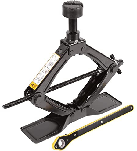 Steel Scissor Jack for Car 1.8 Ton Oversized Base, Portable, Ideal for SUV and Auto, Tire Changing Kit, Ratchet Handle Saving Strength Design (1.8 Ton)