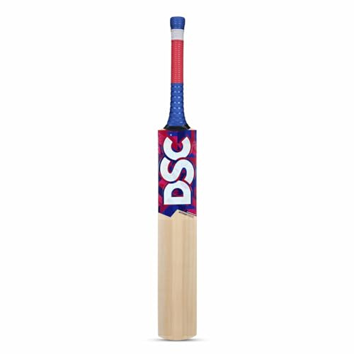 DSC Intense Force Kashmir Batte de Cricket en Saule pour Balle en Cuir |Taille 5 | Poids léger | Couverture Gratuit Men's, Beige