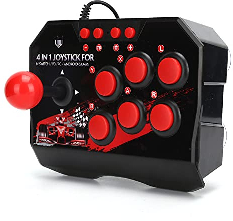 EBTOOLS Portable Fight Stick, Fighting Stick Fighter USB Joystick Stick Buttons Controller for Switch/PC/PS3