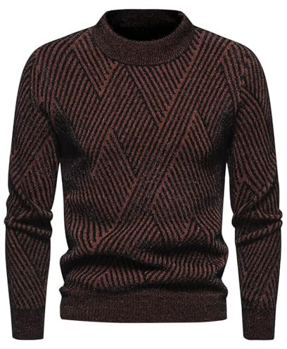 Herren Pullover Basic Warmer Strickpullover mit Rundhals-Ausschnitt Winterpullover für Männer Pulli für Winter
