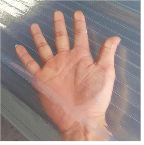 UHEKC Marquise Porte D'entree Auvent Terrasse, Feuille Polycarbonate Panneaux Toit Isolés pour Serre, Tole Ondulee Transparente Plaque Remplacement 0,8mm(1x20m)