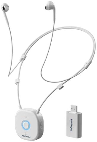 Holdsound Funkkopfhörer Kabellos für TV - Kopfhörer für Fernseher mit USB-Sender (Optisch, 3,5mm), L/R Balance Lautstärkeregelung, Einfache Einrichtung für Senioren, 30 M, 15 Std (Grau)