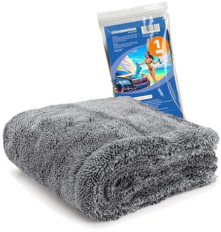 Kemes Chiffon en microfibre auto XXL ultra absorbants 1400 g/m² Heavyweight gris 40 x 40 cm - Sec sans rayures - Polissage absorbant 5 fois