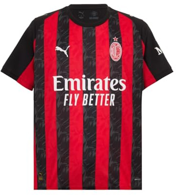 A.C. Milan Camiseta de competición Home, Temporada 2025/2026, Camiseta de fútbol, Producto Oficial, Rojizo, M, Unisex, Adulto