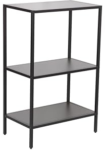 trendteam smart living - Lorin - Standregal - Schwarz - Badregal mit 2 offenen Fächern - (BxHxT) 51 x 80 x 30 cm - modernes Design mit stabilem Metallgestell