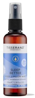 Tisserand - Sleep Better - Room and Body Mist Sleep Spray - Lavender, Jasmine & Sandalwood Essential Oils - Made with 100% Natural Pure Essential Oils - 100 ml (Packaging May Vary)