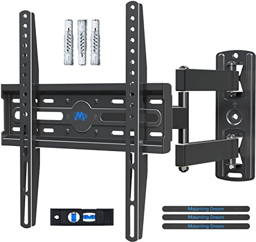 Mounting Dream TV Wandhalterung Schwenkbar Neigbar Ausziehbar, Fernseher Wandhalterung für 26-60 Zoll Flach & Curved Fernseher oder Monitor bis zu 27kg, max. VESA 400x400mm, MD2432-03