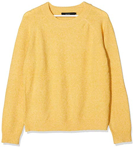 VERO MODA PETITE dam Vmdoffy Ls O-hals blus Ga Ptt stickad tröja, Kryddig mustarddetail: melerad, L