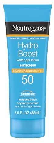 Neutrogena Hydro Boost Water Gel Non-Greasy Moisturizing Sunscreen Lotion with Broad Spectrum SPF 50, Water-Resistant, 3 fl. Oz