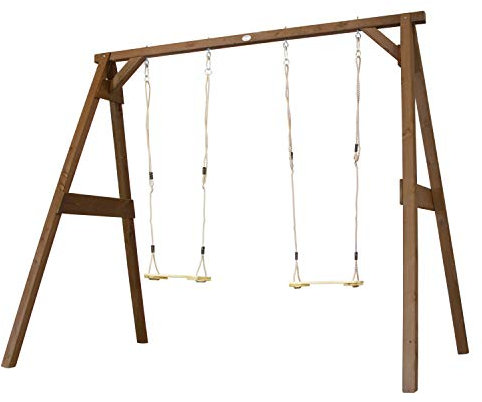 AXI 4-in-1 SportsFun Braun | 4-in-1 Gestell für Schaukel, Fußball, Volleyball & Tennis | Schaukelgestell & Netze für Diverse Sportarten