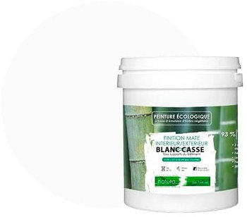 BOX DECO COULEURS Pintura natural ecológica interior exterior aspecto mate Natura - 1L, color blanco roto