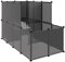vidaXL Kleintierkäfig Schwarz 142x74x93cm PP Stahl Freigehege Haustierkäfig