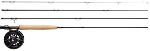 Greys Fin 8' 4wt Fly Rod and Reel Combo, 4-Piece Graphite Rod, Large Arbor Disc Drag Fin Reel