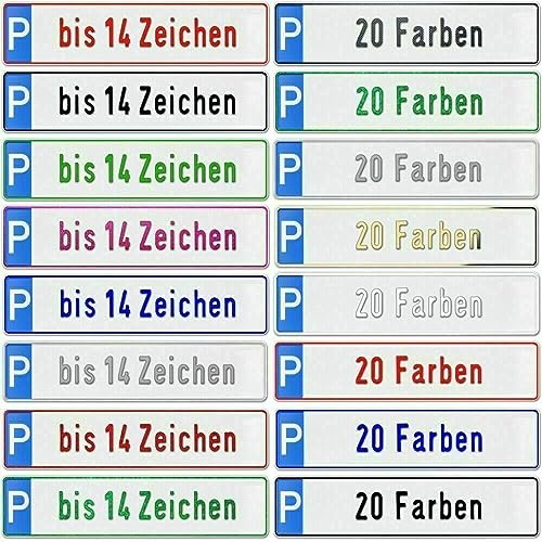 Kennzeichen Parkplatz Parkplatzschild bedruckt mit langem Wunschtext individuell