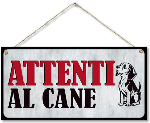 CARISPIBET Attenzione al cane! Cartello per proprietari di cani avvertimento esterno per casa giardino porta 15 x 30cm