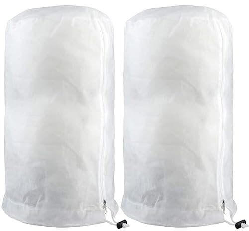 Srliya Housse de protection contre le gel pour plantes épaisses, chaudes, respirantes et réutilisables avec fermeture éclair et cordon de serrage (140 x 200 cm)