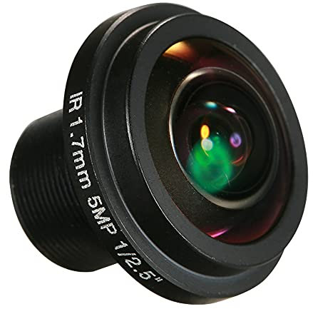 Obiettivo Fisheye da 1,7 Mm, Obiettivo per Telecamera CCTV Panoramica Grandangolare da 5 MP, Attacco M12, Facile da Installare, Ottimo Sostituto per il Tuo Dispositivo, Mini