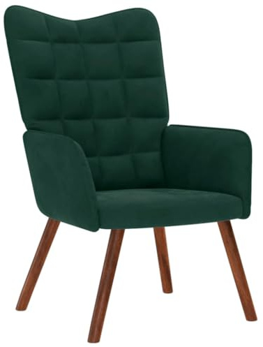 vidaXL Chaise de Relaxation Vert foncé Velours