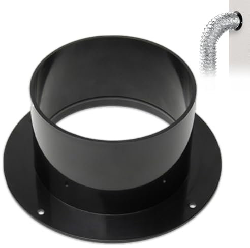 Aoreun 100 mm Kanalverbinder Flansch, Lüftungskanalverbinder Flansch ABS Wandflansch Verbinder, Rohrflansch Gerade Lüftungsrohr, Kanalverbinder Platte für Lüftungssysteme Kanalanschlüsse, Schwarz