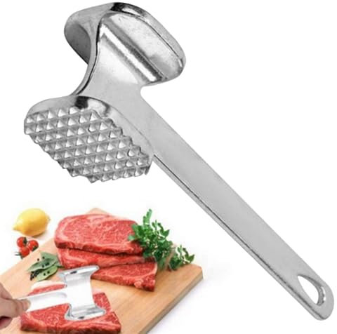 Marteau de cuisine pour viande - Batteur à viande double face | Attendrisseur de viande en acier, outil de cuisine pour poulet, escalopes de veau, conque, parfait pour aplatir et ramollir la viande