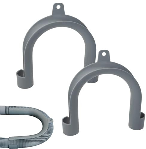 Crochet de tuyau de machine à laver - Support durable en forme de U avec flexible pour un positionnement sûr du tuyau | Crochet utilitaire gris pour le secteur du linge, accessoire de tuyau de salle