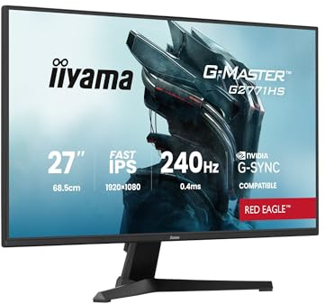 iiyama G-Master Red Eagle G2771HS-B1 68,6cm 27 Fast IPS LED Gaming Monitor Full-HD 240Hz HDMI DP 0.4ms G-SYNC schwarz