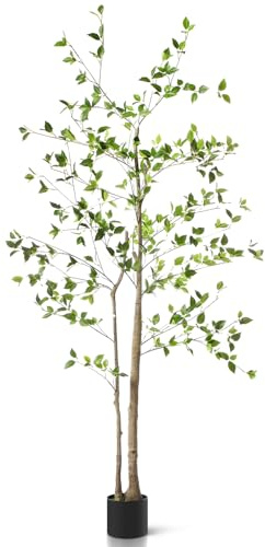 Giegxin 6ft Faux Citrus Tree 72in Minimalist Citrus Artificial Tree with Lifelike Leaves Artificial Plant for Home Indoor Living Room Office Porch Floor Decor