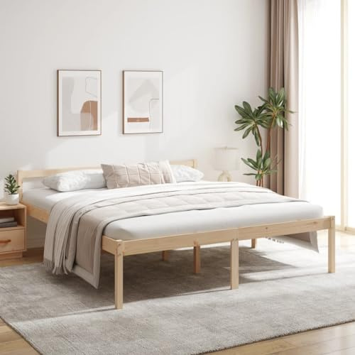 Genérico Cama para Personas Mayores Madera Maciza de Pino 200x200 cm,Mobiliario,Camas y Accesorios,Camas y somieres,810634