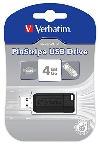 Verbatim Pendrive 49061 Unità USB PinStripe da 4 GB - Nera