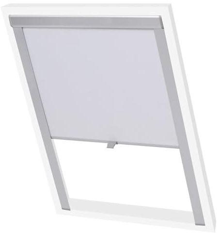 vidaXL Verdunkelungsrollo Dachfensterrollo Verdunkelung Klemmrollo Dachrollo Verdunklungsrollo Seitenzugrollo Weiß PK06