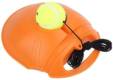 KUANDARMX Hohe Elastizität Tennis Trainer Set Tennisball mit Schnur Sockelleisten Selbstlernfunktion mit Basis Trainings Tennis und Kugel Federung Tennisbälle Anwesend, Orange