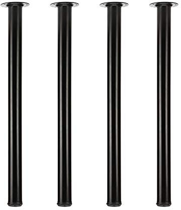 QLLY Tischbeine 70cm Verstellbare Schwarz Metall-Schreibtischbeine, 4 Stück Möbelfüße, DIY Büro Tischbein (70cm, Schwarz)