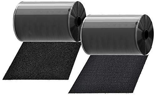 TEUVO Hook and Loop Tape with Adhesive Non Slip Tape for Wooden Floor, Fixing, Organizing and Joining Objects Around Home and Office DIY, 11cm Wide and 1m Long