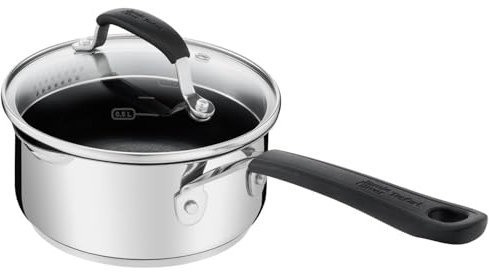 Jamie Oliver By Tefal Quick & Easy E3032244 Stainless Steel 16cm Induction Sauce Pan With Glass Lid