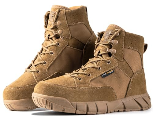 FREE SOLDIER Herren Stiefeletten Ultralight Military Tactical Arbeit Stiefel Knöchelhoch 6 Inch Zoll Spitze bis atmungsaktiv Desert Boots, 42_EU, Braun (Dünnschnitt)
