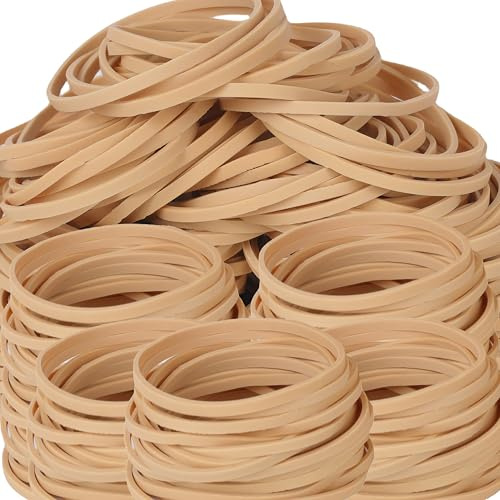 Foshine Rubber Bands 200Pcs Size32 Elastic Band Beige Small Rubber Band For Office Home Supplies(3 x 1/8'')