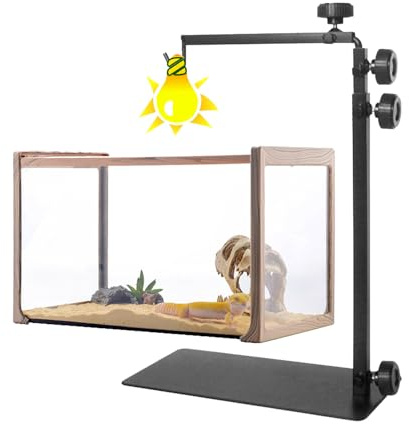 TEMU-SC Support de lampe pour reptile avec base réglable, Support de lampe chauffante pour terrarium, Chaleur Lumière Stand(41 à 95 cm)