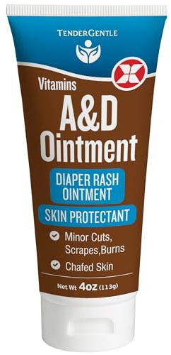 TenderGentle Vitamin A & D Ointment for Diaper Rash in Babies - 4 oz Ointment A & D for Adults, Seniors & Babies