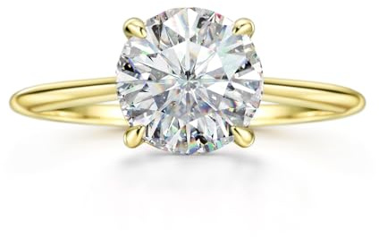Michooyel 18K guldpläterad rundskuren Solitare 925 sterlingsilver | 2k förlovningsring kvinnor, vigselring, löftesring kubisk zirkonia