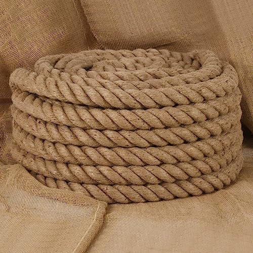 Snsowed Corda in Juta Lunga 25 m Spessa 40 mm,Corde,Fili e Catene,Cavi e funi,Corda Intrecciata,Cima per Ancoraggio e Ormeggio-153777