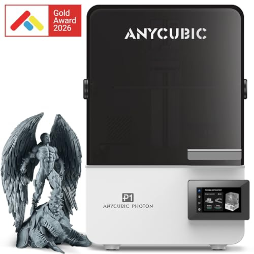 ANYCUBIC Photon P1 Impresora 3D Resin 14K con Placa de Construcción de Acero Rectificado con Precisión, Película de Liberación de Olas, Diseñada para Resina Ultraviscosa de 8000 CPS, 223x126x230 mm